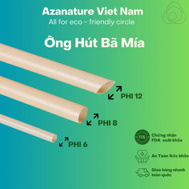 Ống Hút Bã Mía — Gói 100 Ống - Không bọc màng 5