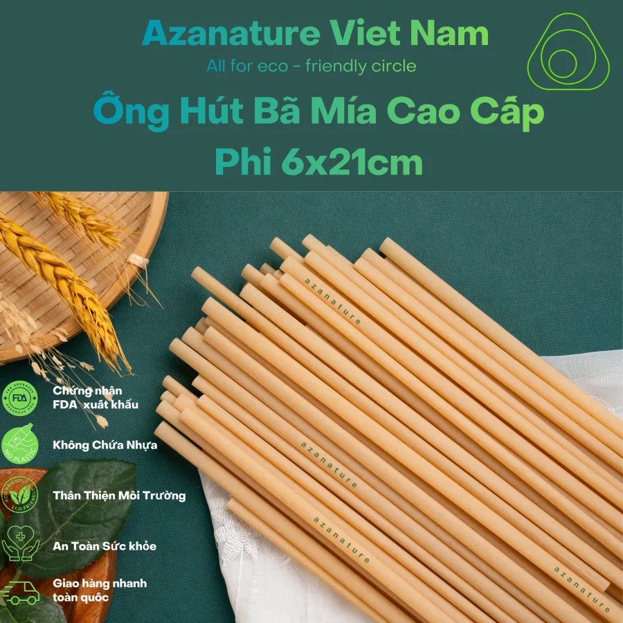 Ống Hút Bã Mía — Gói 100 Ống - Không bọc màng 4