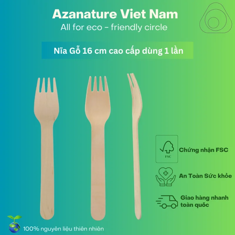 Thùng 1000 Nĩa Gỗ 16cm — Dùng 1 Lần 2