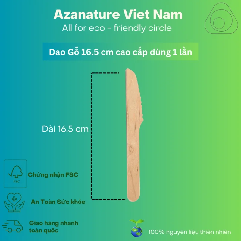 Thùng 1000 Dao Gỗ 16cm — Dùng 1 Lần 2