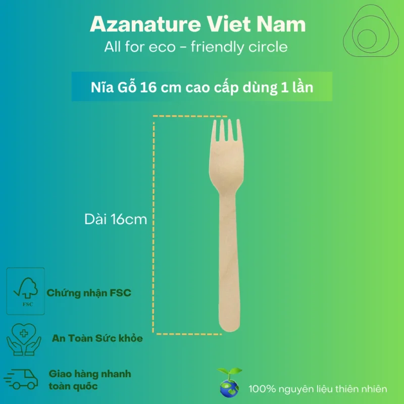 Thùng 1000 Nĩa Gỗ 16cm — Dùng 1 Lần 3