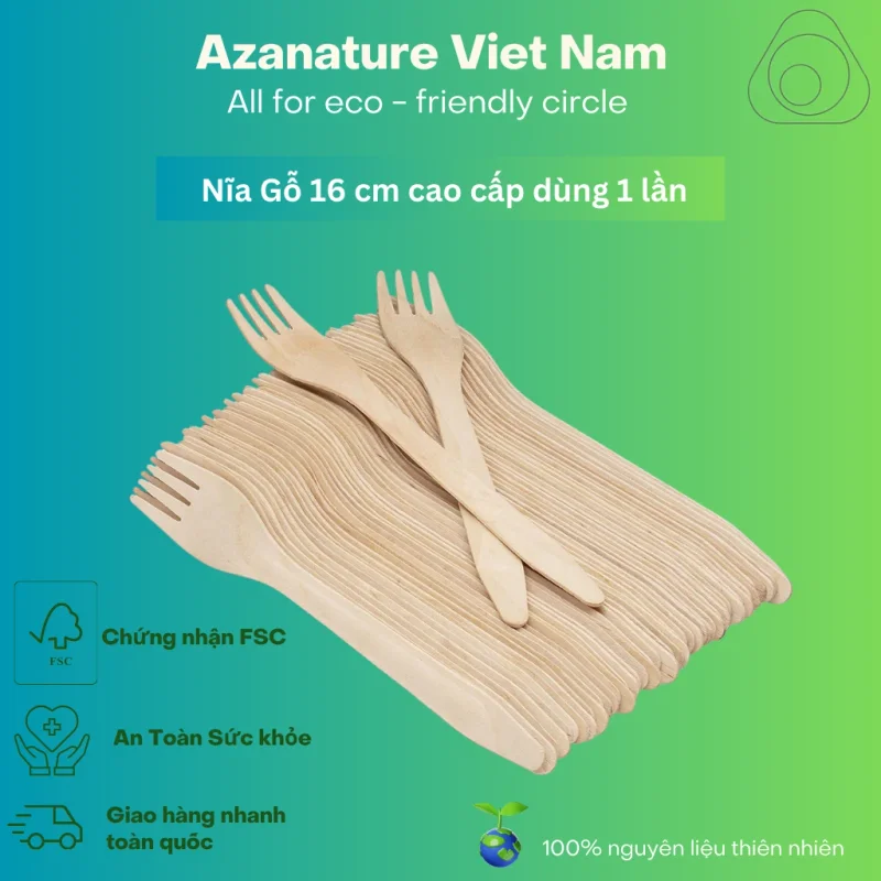 Thùng 1000 Nĩa Gỗ 16cm — Dùng 1 Lần