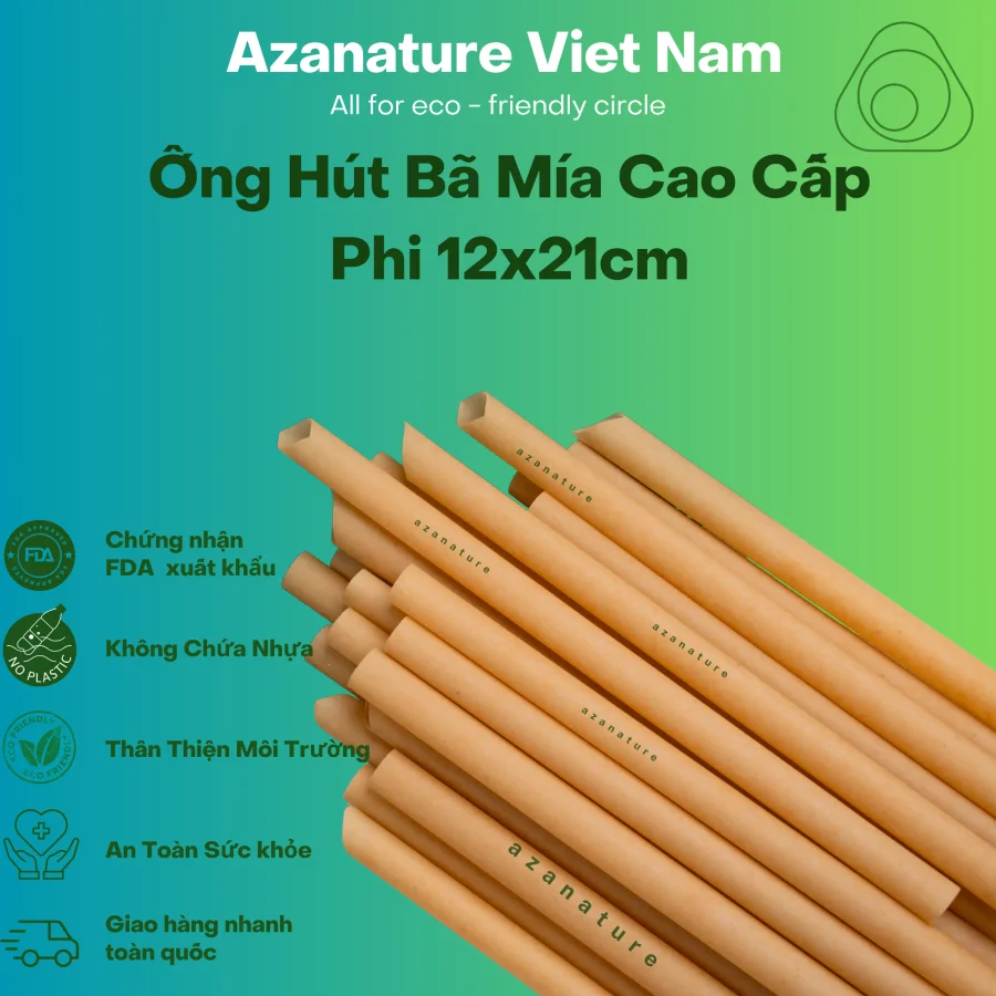 Ống Hút Bã Mía — Gói 100 Ống - Không bọc màng 3