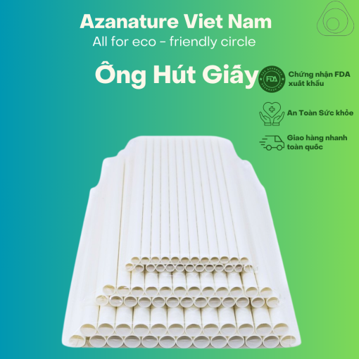 Ống Hút Giấy Cao Cấp 3 Lớp Màu Trắng Giá Xưởng - Phi 6 8 12 - Dài 197mm - Không bọc màng - Ảnh 4