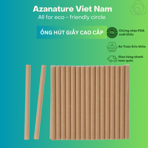 Ống Hút Giấy Cao Cấp 3 Lớp Màu Trắng Giá Xưởng - Phi 6 8 12 - Dài 197mm - Không bọc màng - Ảnh 2