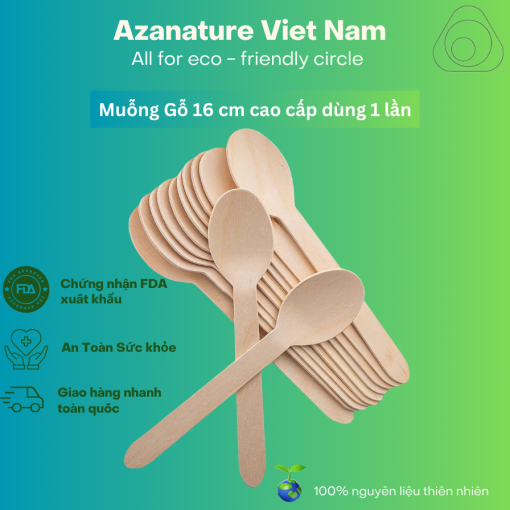 Muỗng Thìa Gỗ Cao Cấp Dùng Một Lần - Thùng 1000 cái - Ảnh 2
