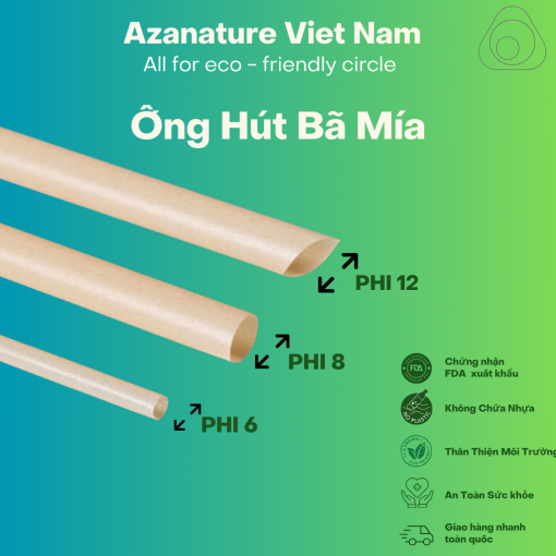Thùng 1000 Ống hút bã mía - Phi 6/8/12 an toàn sức khoẻ và bảo vệ môi trường - Bọc Màng Giấy - Ảnh 5