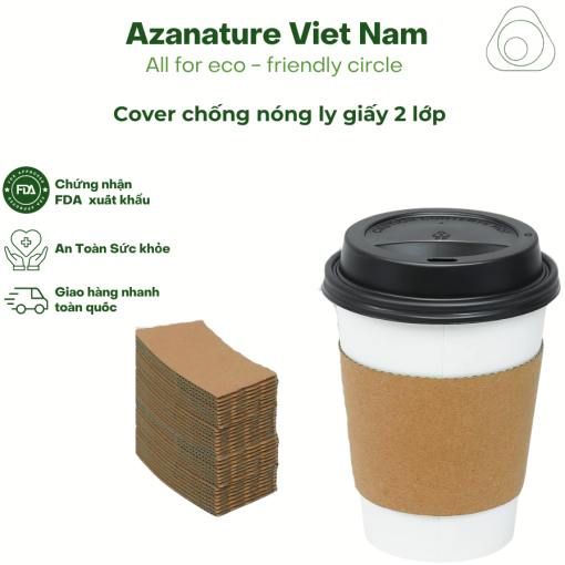 Cover Ly giấy chống nóng, Tay Quai Ly Giấy chống nóng cà phê dùng 1 lần - Thùng 1000 - Ảnh 3