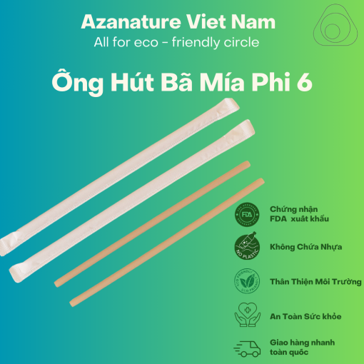 Thùng 1000 Ống hút bã mía - Phi 6/8/12 an toàn sức khoẻ và bảo vệ môi trường - Bọc Màng Giấy - Ảnh 6