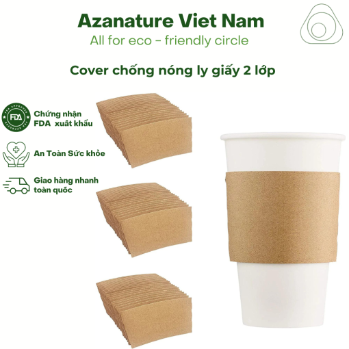 Cover Ly giấy chống nóng, Tay Quai Ly Giấy chống nóng cà phê dùng 1 lần - Thùng 1000 - Ảnh 2