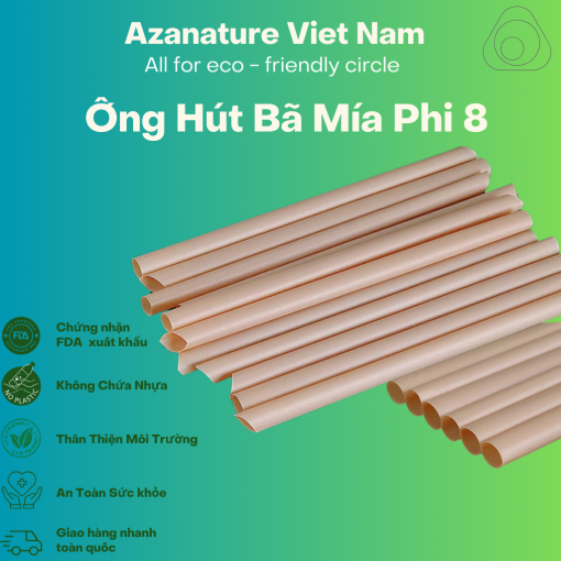 Thùng 1000 Ống hút bã mía - Phi 6/8/12 an toàn sức khoẻ và bảo vệ môi trường - Bọc Màng Giấy - Ảnh 4