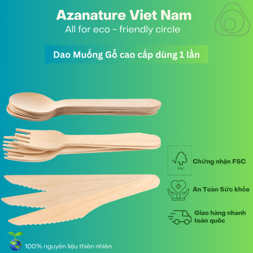 Dao Gỗ Cao Cấp Dùng Một Lần - 16cm - Thùng 1000 cái - Ảnh 3